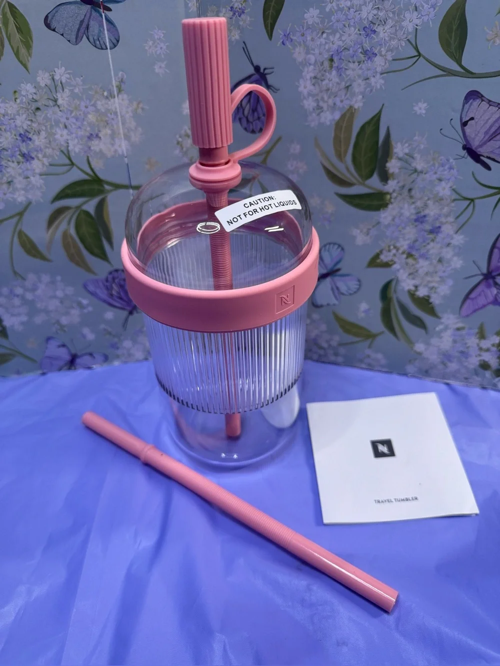 Nespresso Travel tumbler Bubbles gum color Party +🎁
